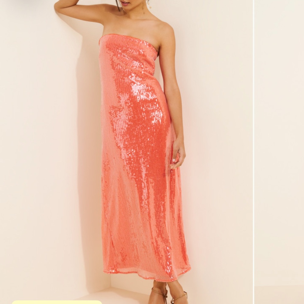 Hutch Sequin Maxi Dress - Coral